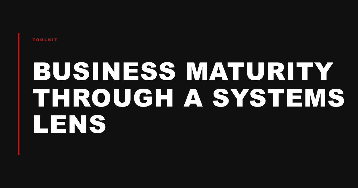 Business Maturity Through a Systems Lens