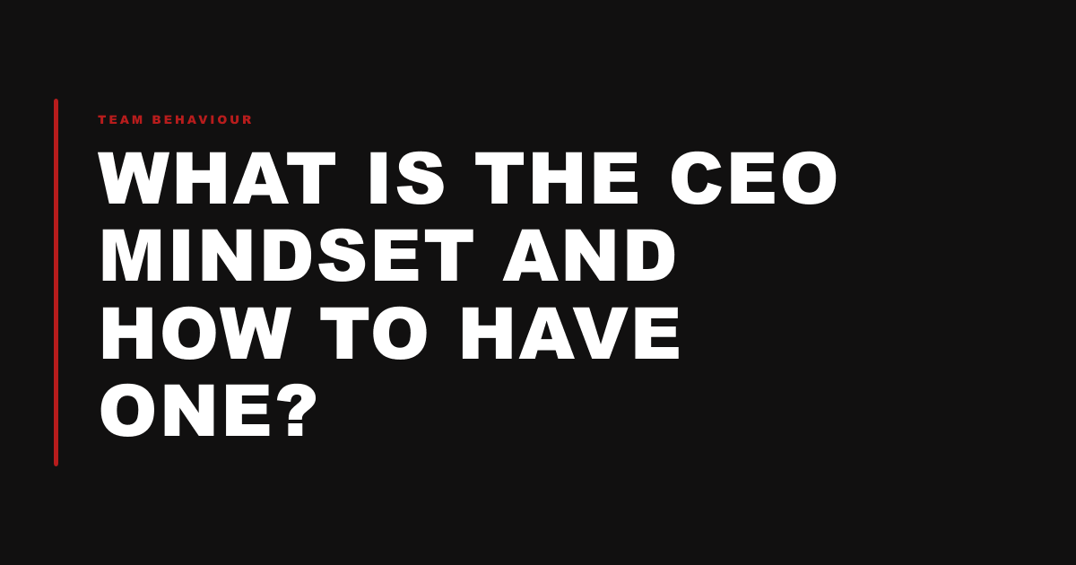 What is the CEO mindset and how to have one?